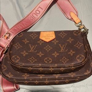 Louis Vuitton Pink Strap Monogram Crossbody Bag